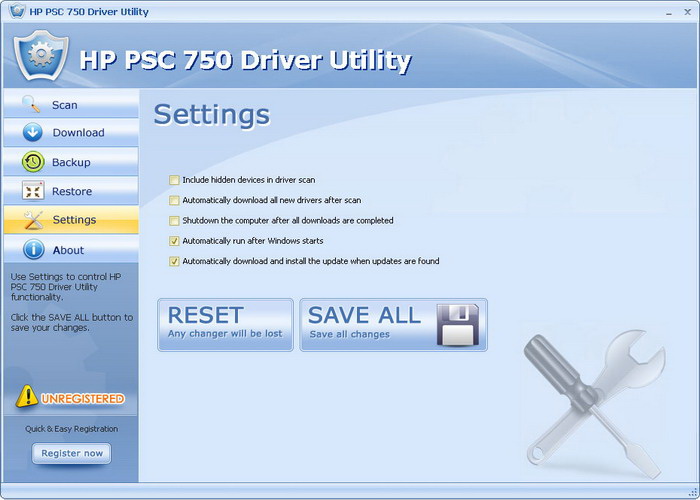 HP PSC 750 Driver Utility