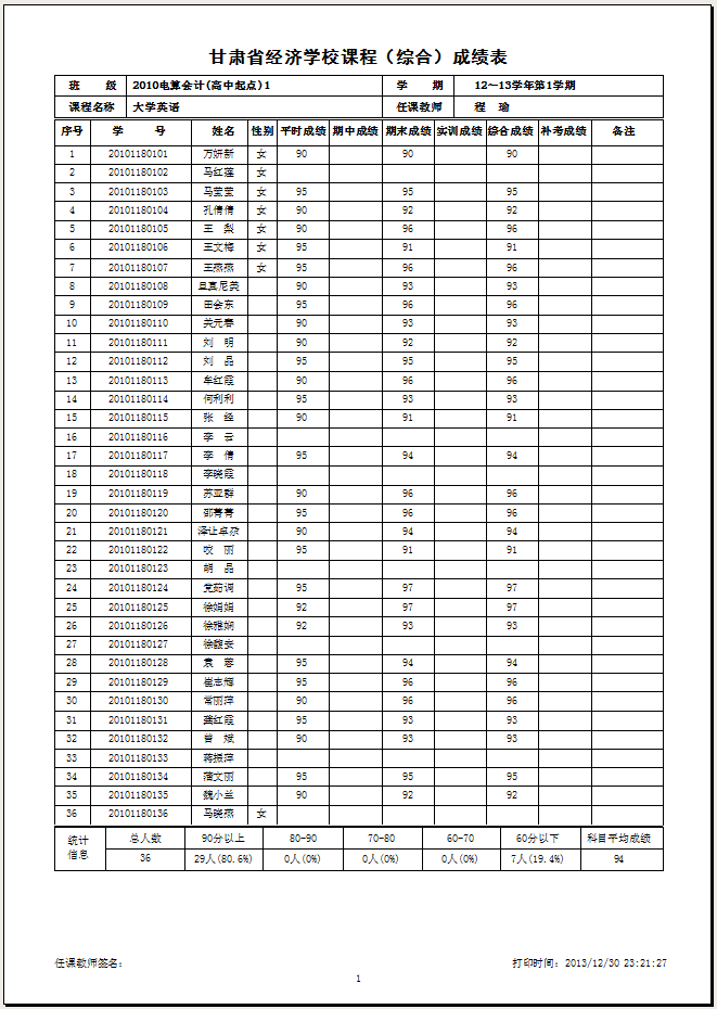 职业院校专业学籍成绩管理系统