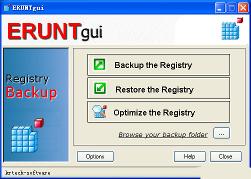 ERUNTgui注册表备份和恢复工具