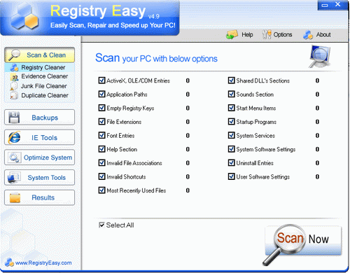 Registry Easy修理注册表