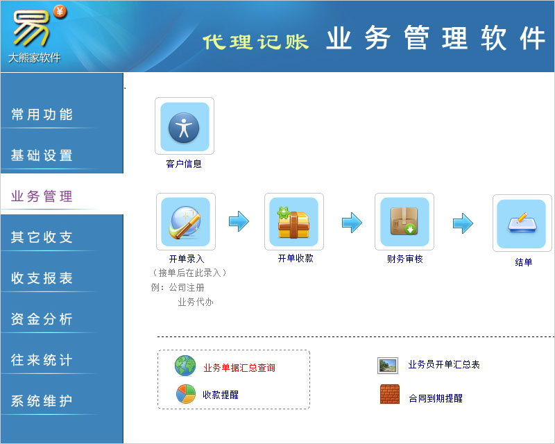 代理记账业务管理软件