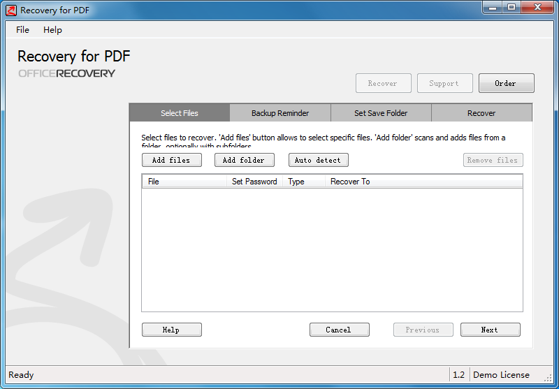 Recovery for PDF