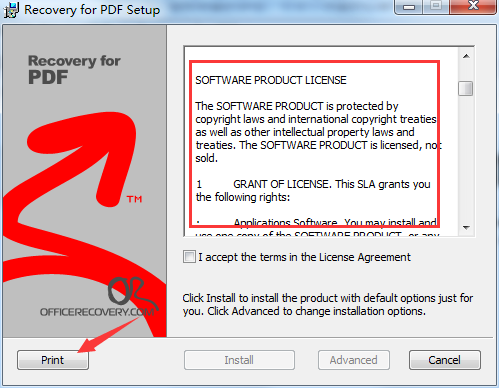 Recovery for PDF