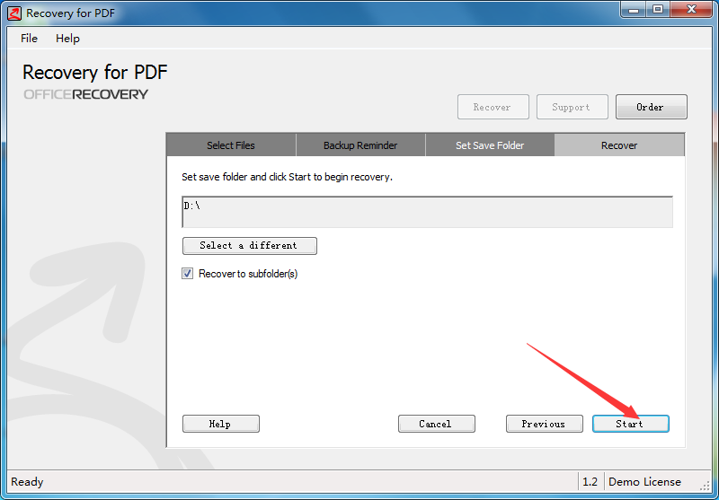 Recovery for PDF