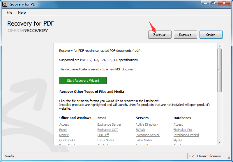 Recovery for PDF