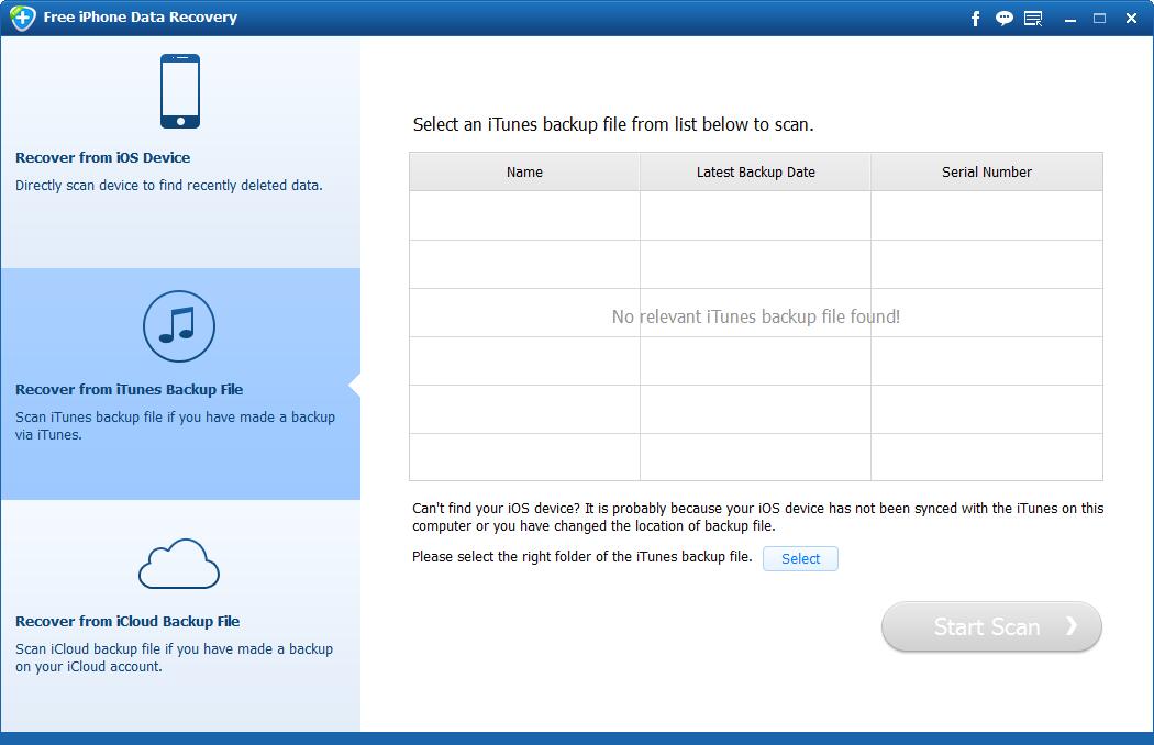 Aiseesoft Free iPhone Data Recovery