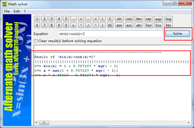 Alternate Math Solver