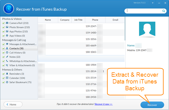 Jihosoft iTunes Backup Extractor