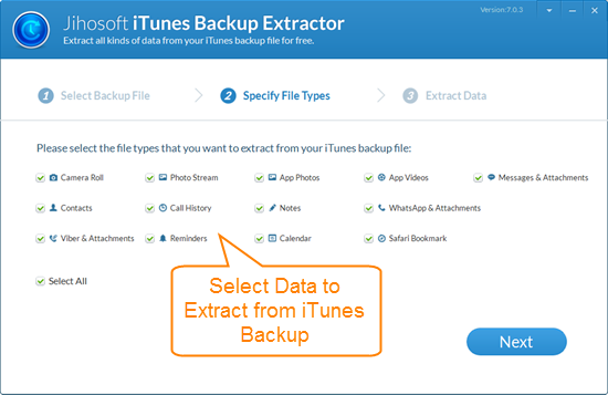 Jihosoft iTunes Backup Extractor