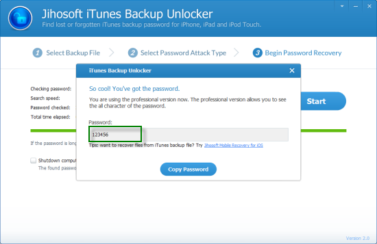 Jihosoft iTunes Backup Unlocker