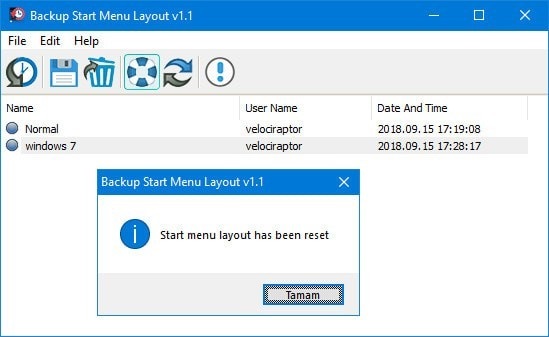 Backup Start Menu Layout