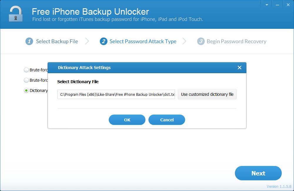 iLike Free iPhone Backup Unlocker