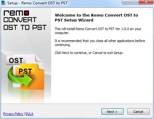 Remo Convert OST to PST