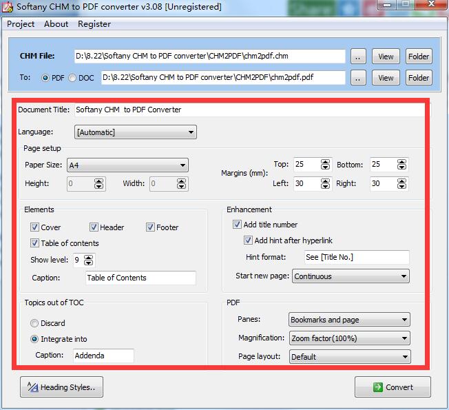 Softany CHM to PDF Converter