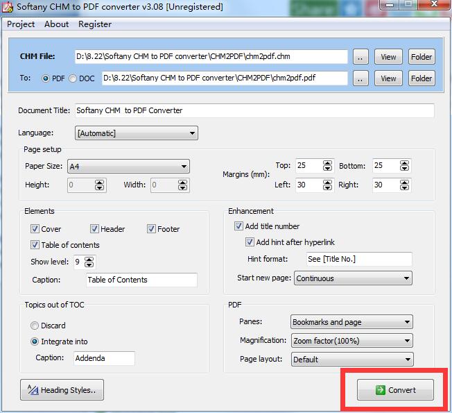 Softany CHM to PDF Converter