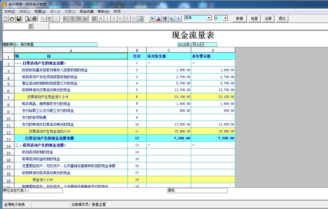 金簿政府会计制度财务软件