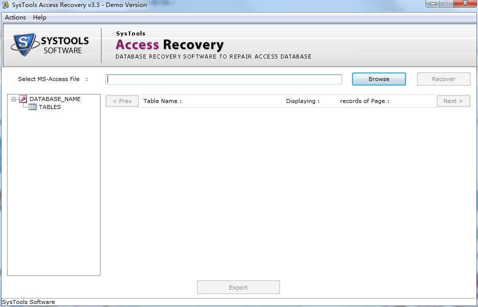 SysTools Access recovery