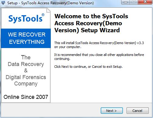 SysTools Access recovery