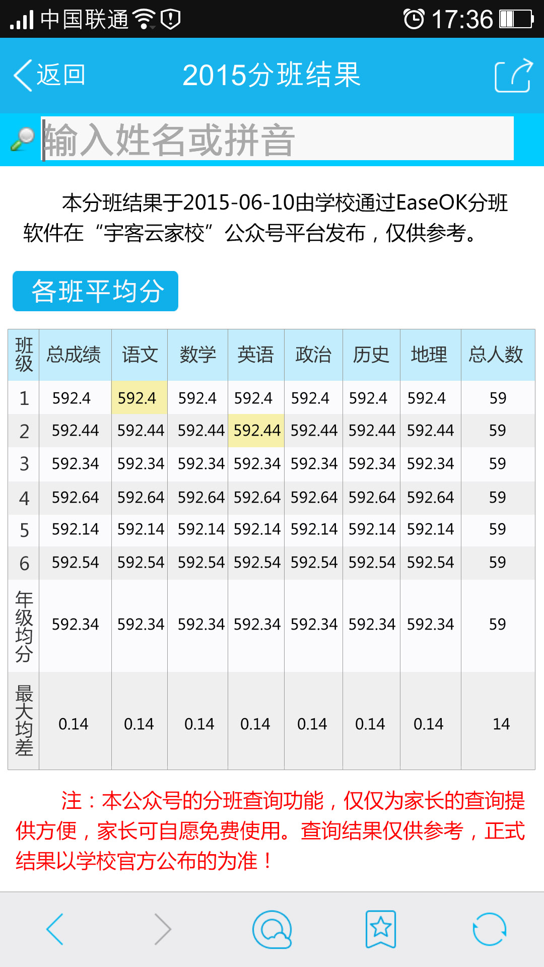 EaseOk超级分班(集成微信端)