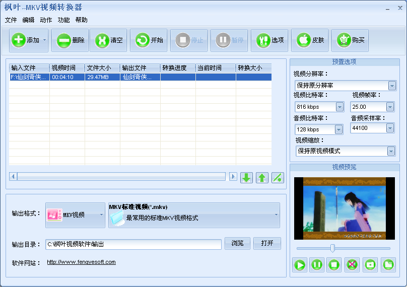 枫叶MKV视频转换器