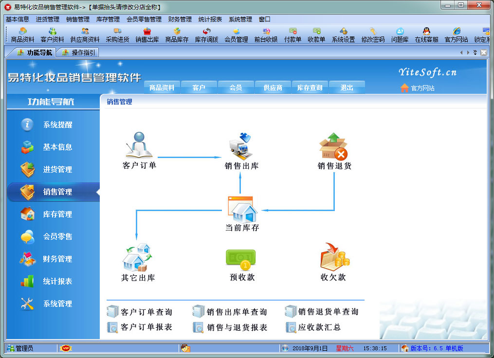 易特化妆品销售管理软件