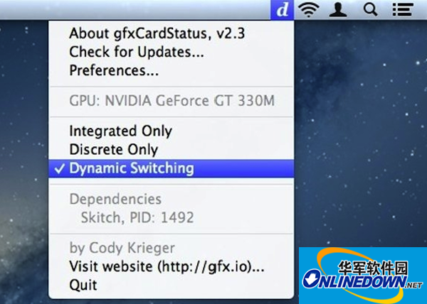 gfxCardStatus for mac V2.3 苹果电脑版