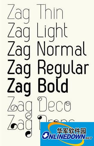 zag font英文字体