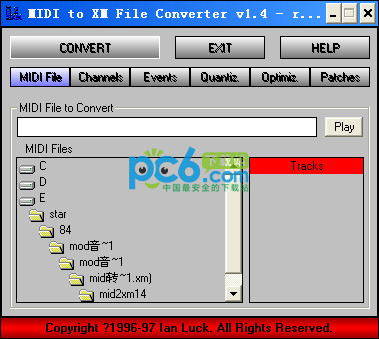 midi转mx文件转换器(MIDI to XM File Converter)