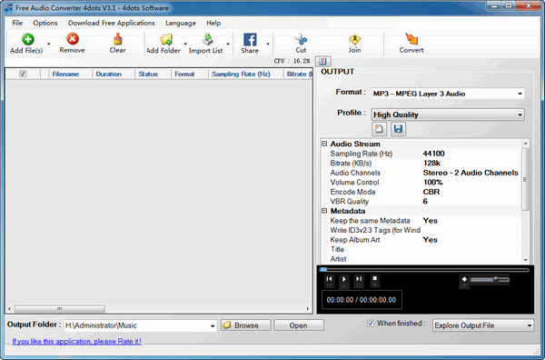 Free Audio Converter 4dots(免费音频格式转换软件)