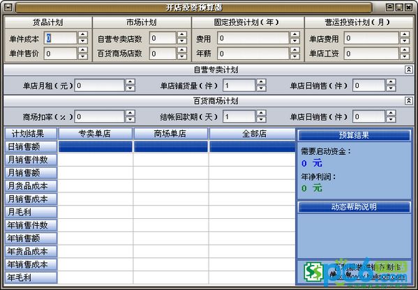 开店投资预算器