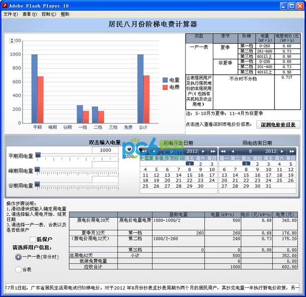 阶梯电费计算器