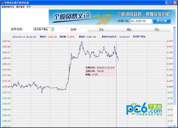 夸鸥贵金属行情查看器