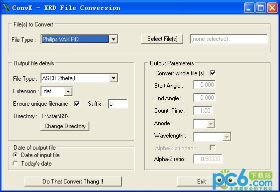 xrd文件转换软件(Convx)
