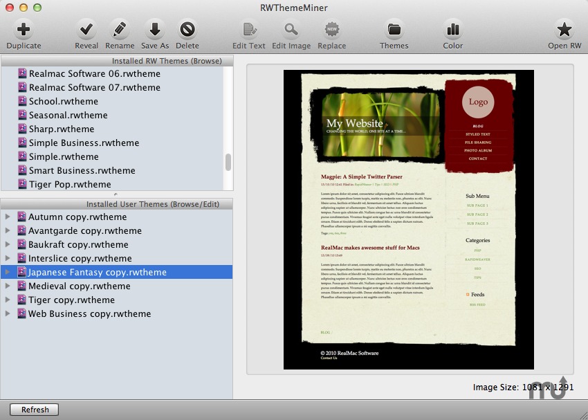 RWThemeMiner For Mac