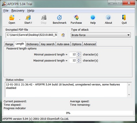 Advanced PDF Password Recovery Std