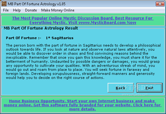 MB Part Of Fortune Astrology