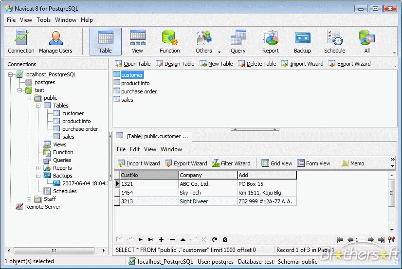 Navicat PostgreSQL Manager Lite