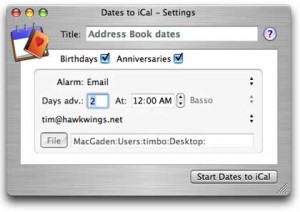 Add Custom Date to iCal