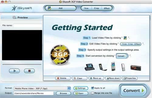 iSkysoft 3GP Video Converter for Mac
