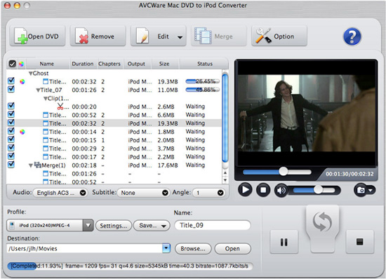 AVCWare DVD to iPod Converter for Mac