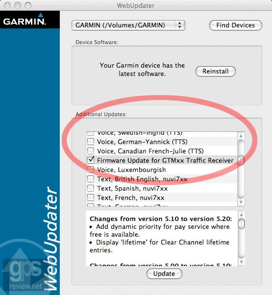 Garmin WebUpdater