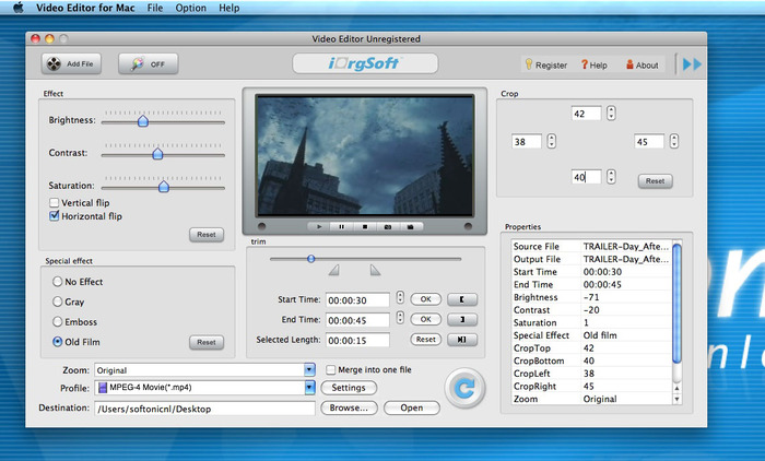 iOrgSoft Video Editor for Mac