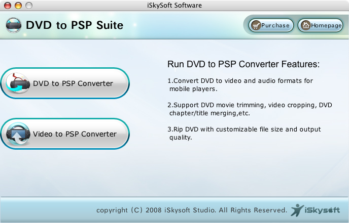 iSkysoft DVD to PSP Suite for Mac