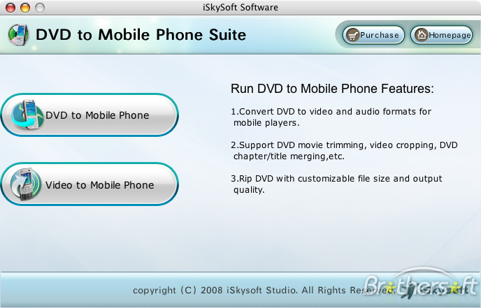 iSkysoft DVD to Mobile Phone Suite for Mac