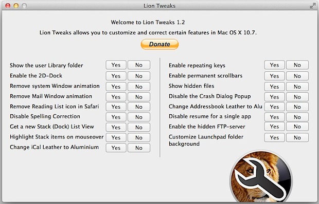 Lion Tweaks