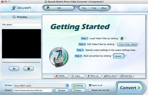 iSkysoft Mobile Phone Video Converter for Mac
