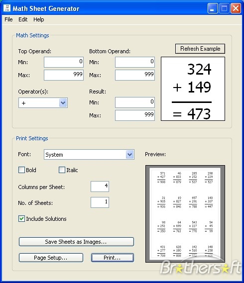 MathSheetGenerator