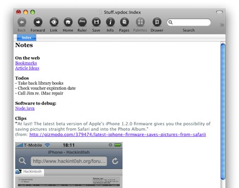 VoodooPad Lite For Mac