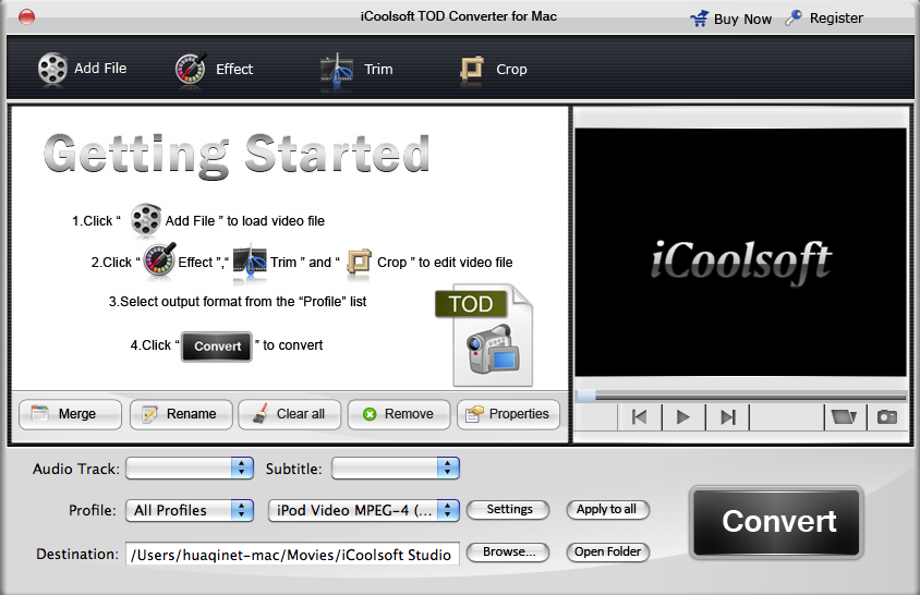 iCoolsoft TOD Converter for mac