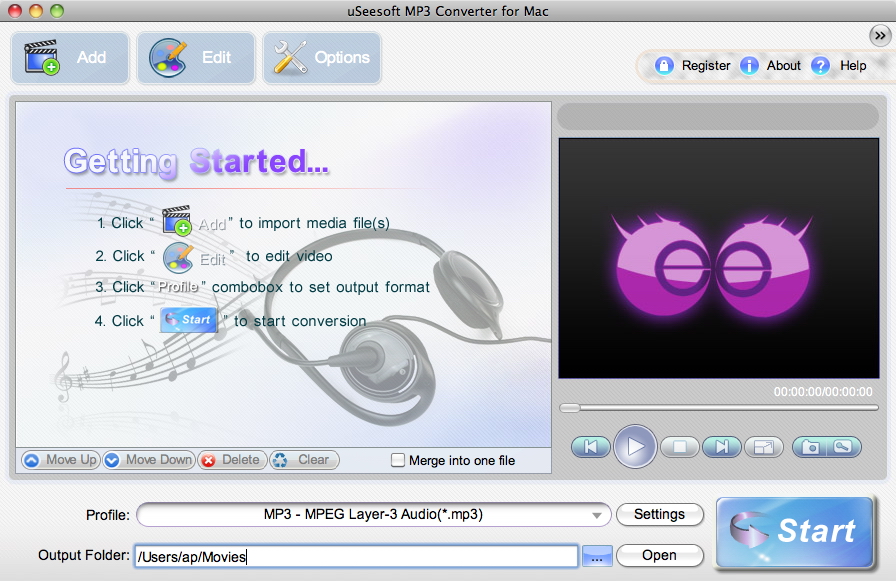 uSeesoft MP3 Converter for Mac